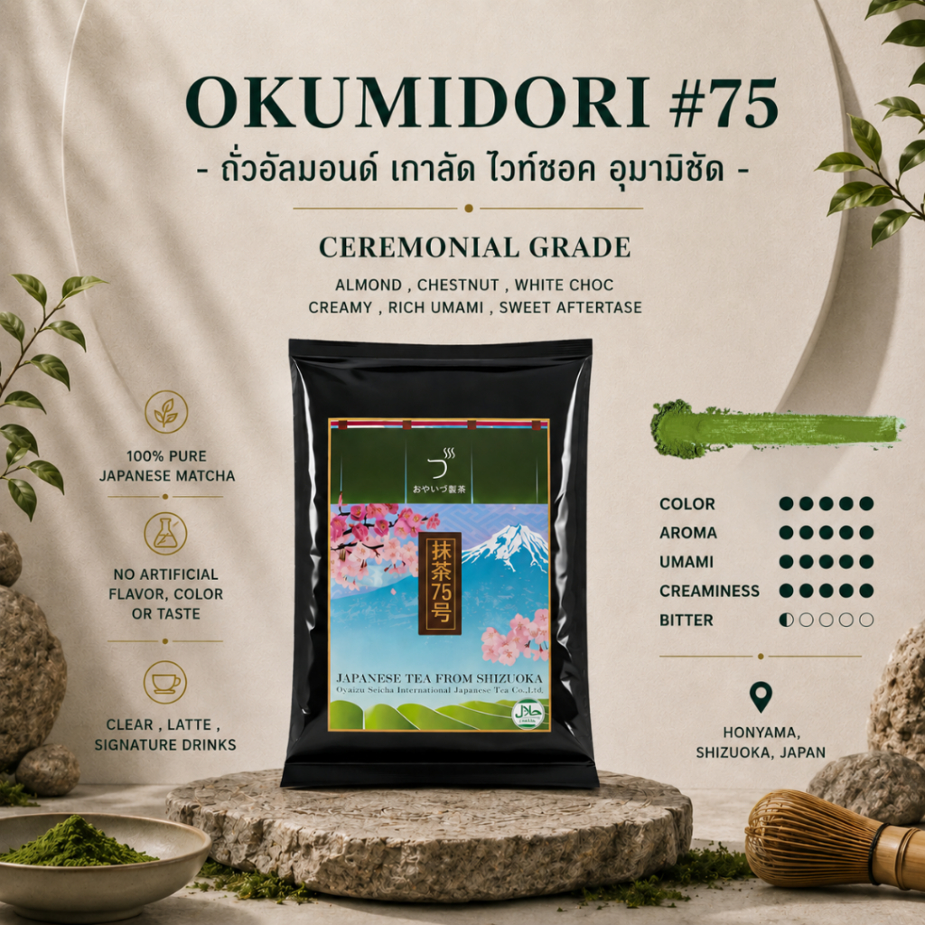 [No.75/65] มัทฉะเกรดพิธีชงชา Ceremonial Matcha OYAIZU สายพันธุ์ Okumidori Yabukita แท้จากญี่ปุ่น Together Matcha