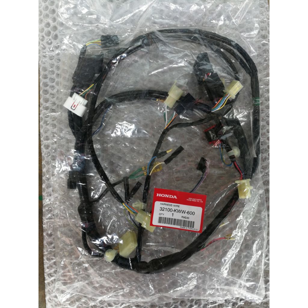 สายไฟเมน Wave110i ตัวแรก สตาร์ทเท้า/สตาร์ทมือ ปี2008-2009 แท้ศูนย์ 32100-KWW-600/32100-KWW-710