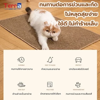Terra Home Life แผ่นขูดแมว การเจียรกรงเล็บสัตว์เลี้ยง 150/80/60cm เสื่อพรมเลียนแบบป่านศร หนาขึ้นและถี่ขึ้น