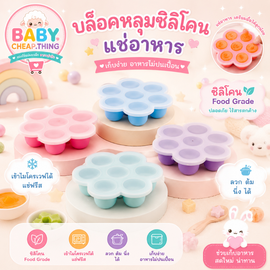 บล๊อกซิลิโคน (Ab38) - บล๊อกซิลิโคนแช่อาหาร วงกลม