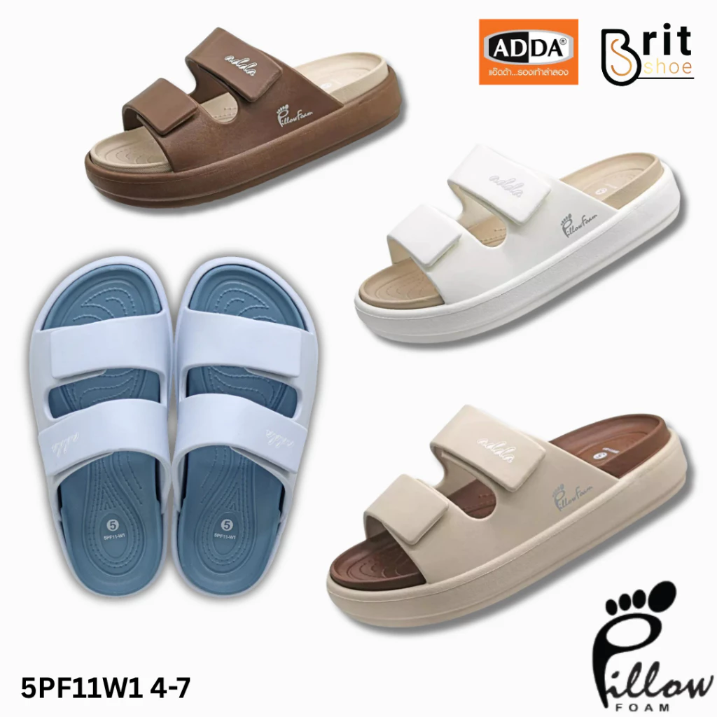 ADDA Pillow Foam รองเท้าแตะ รองเท้าลำลองแบบสวม สำหรับผู้หญิง รุ่น 5PF11W1 (ไซส์ 4-7)