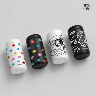 [Capsule Bottle] กระบอกน้ำเก็บความเย็น 400ml ขวดน้ำสแตนเลส316 ทรงมนพกพาง่าย มี 4 ลายสุดคิวท์ รุ่น Happy Scribble Moment