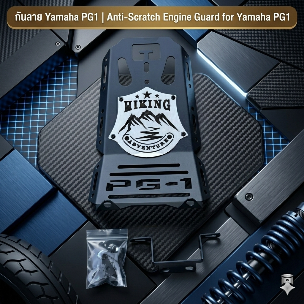 กันลาย Yamaha PG-1 งาน G1 สีดำ/สเตนเลส ลายภูเขา 🌳TP🌳