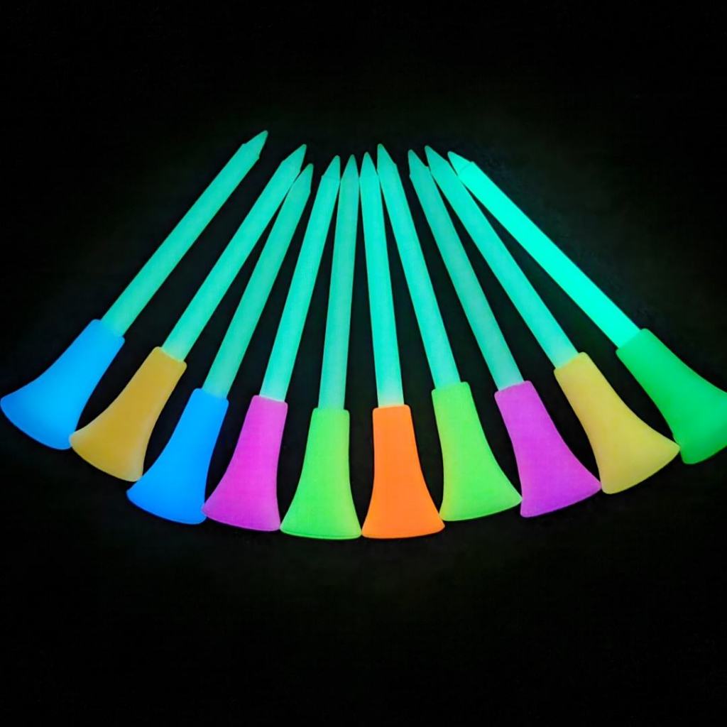 Postplaza ทีตั้งลูกกอล์ฟ ทีหัวยางเรืองแสง ทีสำหรับตั้งลูกกอล์ฟ Golf Tees Golf Accessories 10 ชิ้น