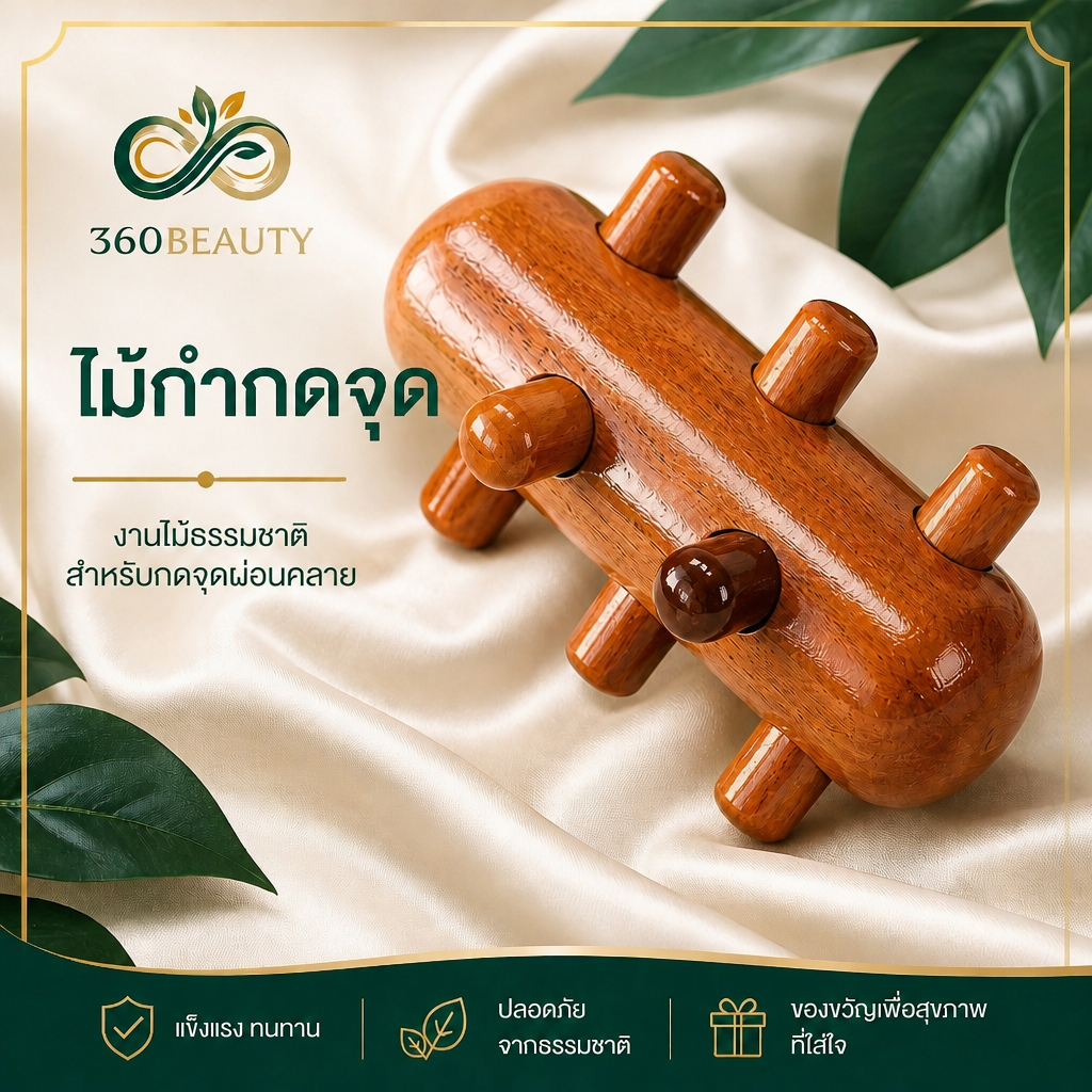 ไม้กำกดจุด ไม้นวดกำมือ ทรงหนามทุเรียน ลูกกลิ้งนวดมือ แก้ไขมือชา นิ้วล็อก บริหารมือ คลายเส้นประสาทฝ่ามือ ไม้แท้ธรรมชาติ 1