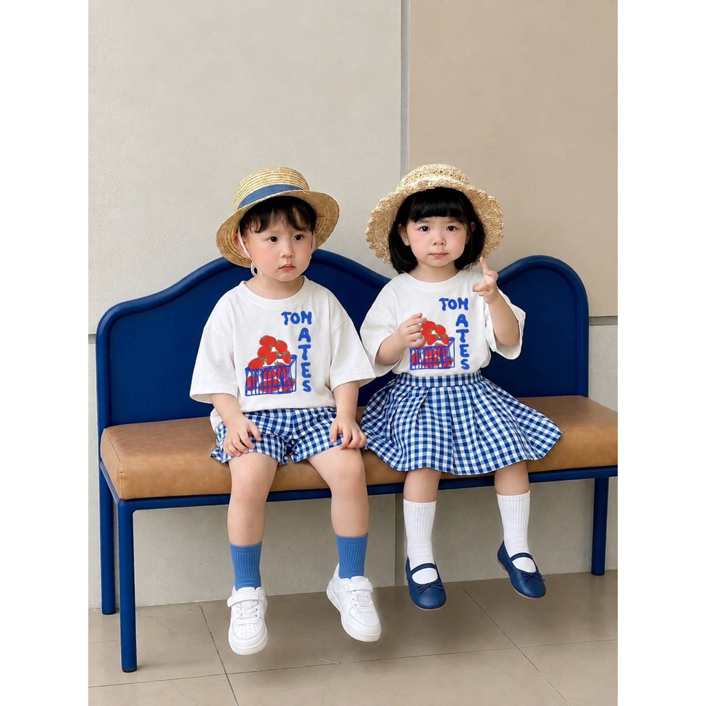 พร้อมส่ง24h ชุดเซ็ตเด็ก หน้า2 เสื้อยืดและกางเกง/กระโปรงขายแยกนะคะ