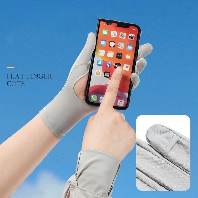 ถุงมือผ้าไหมกันแดด UPF50+ สัมผัสหน้าจอได้ thumbnail 7