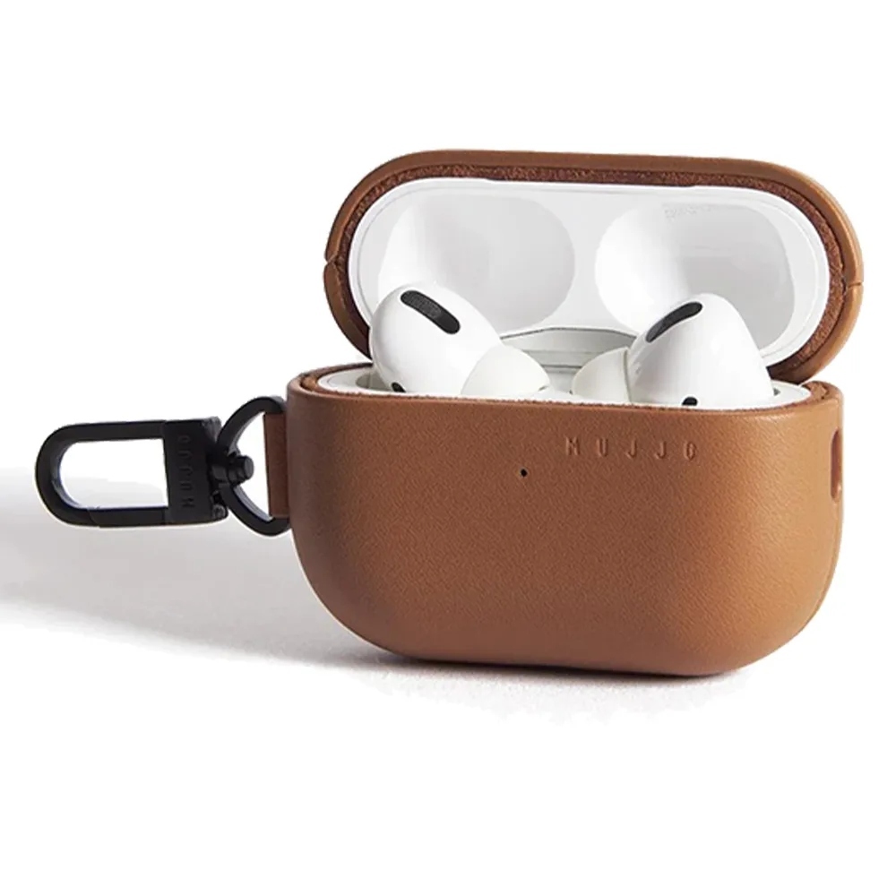 Mujjo Echelon เคสหนังแท้สำหรับ Airpod Pro 3 สี Tan
