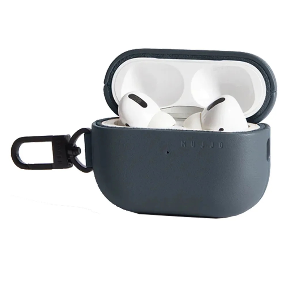 Mujjo Echelon เคสหนังแท้สำหรับ Airpod Pro 3 สี Basalt