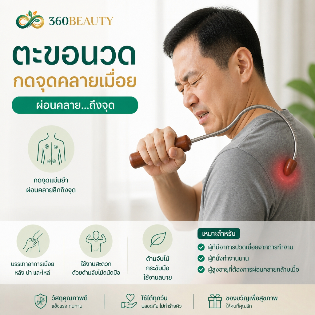 ⚡️ [ทลายเส้นตึง] ไม้นวดตะขอ ไม้นวดหลัง ที่กดจุดหลัง ไม้นวดตัว แก้อาการปวดเมื่อย คลายเส้น คอ บ่า ไหล่ นวดฟินตรงจุดพกพาง่า