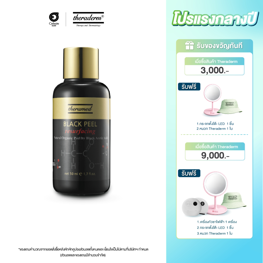Theraderm Black peel resufacing ปัญหารอยสิว ผิวไม่เรียบเนียน และรูขุมขนกว้าง