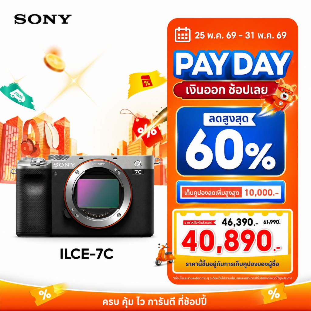 Sony ILCE-7C กล้องฟูลเฟรมขนาดกะทัดรัด Alpha 7C ตัวกล้อง