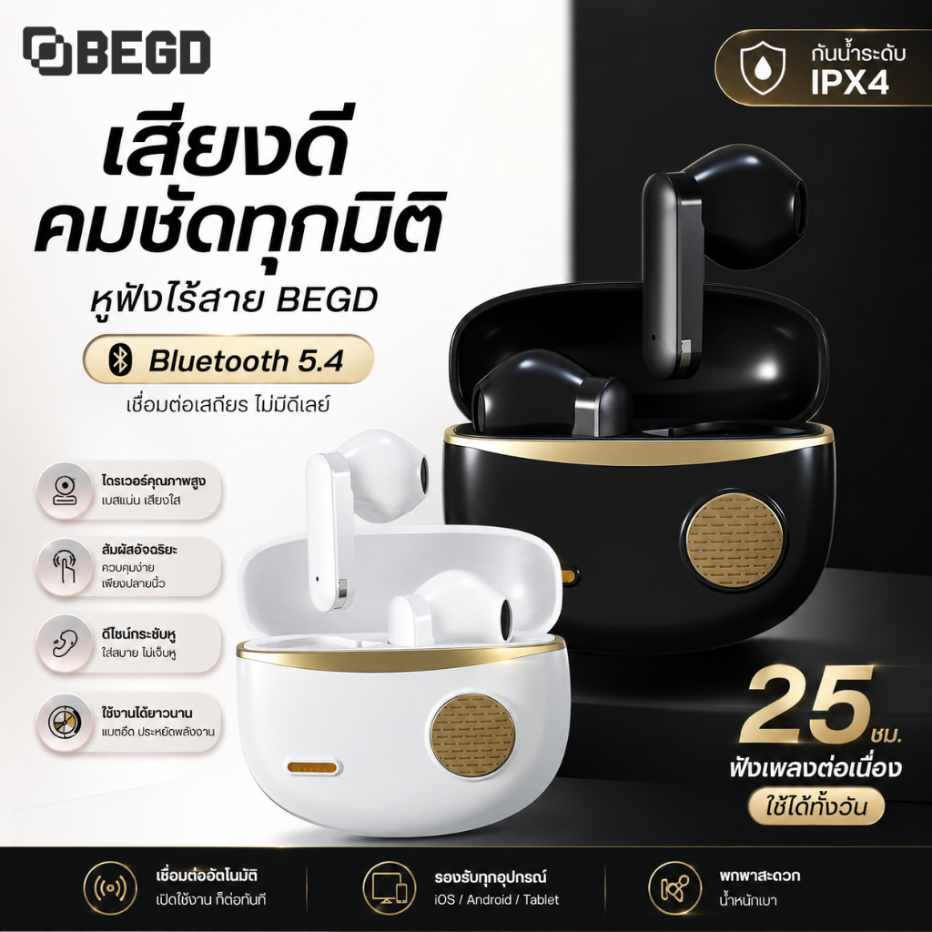 🔥NEW🔥H23 TWS หูฟังบลูทูธไร้สาย TWS พร้อมไมโครโฟน สําหรับ IP Android หูฟังบลูทูธไร้สาย หูฟังไร้สาย