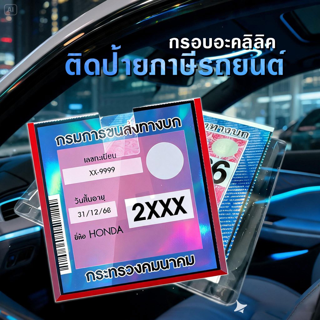 กรอบป้ายติดภาษีรถยนต์ อะคลิลิค G14