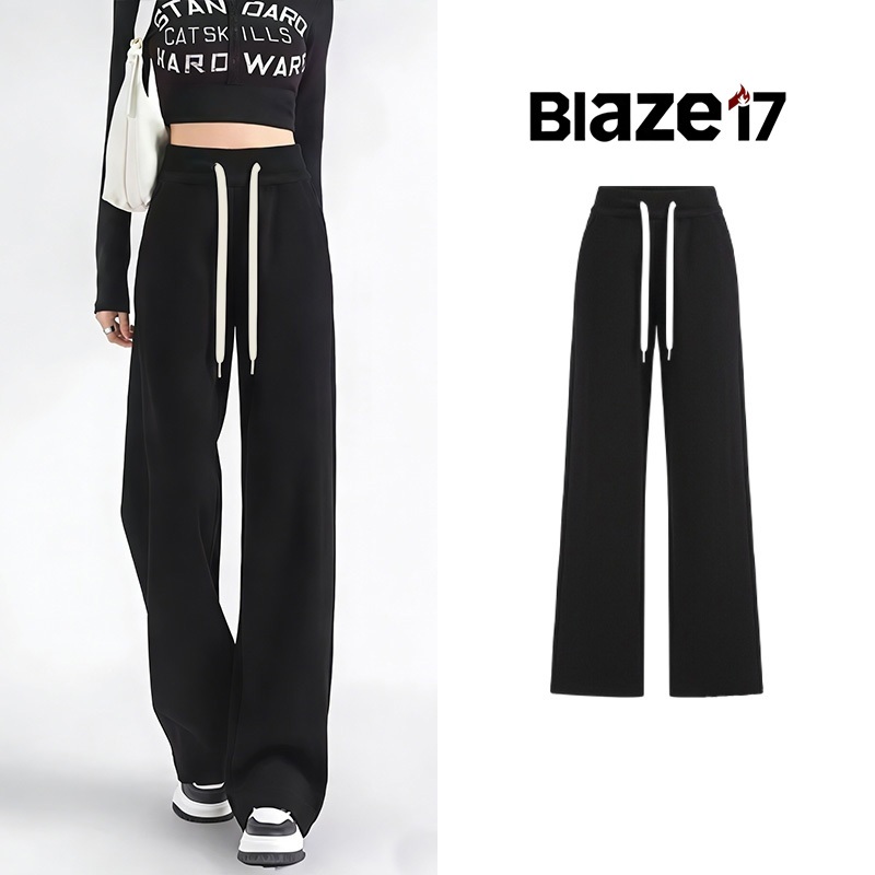 BLAZE ส่งไวจากไทย🚚กางเกงลำลองผู้หญิงสีทึบกางเกงขากว้างหลวมกางเกงหลากสี (ขนาดเฉลี่ย)