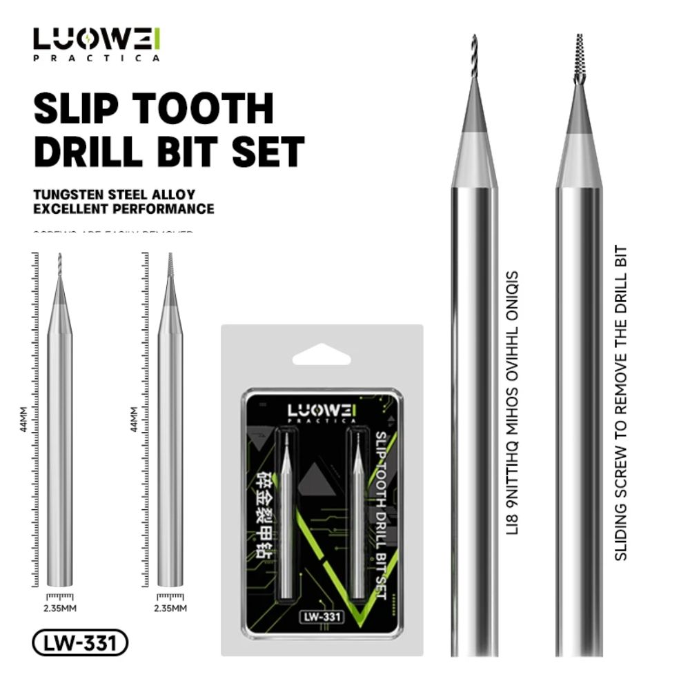 LUOWEI LW-331 ดอกสว่านเจาะน็อตหวาน ดอกเจาะสกรูรูด สำหรับงานซ่อมมือถือและอิเล็กทรอนิกส์ แกน 2.35mm