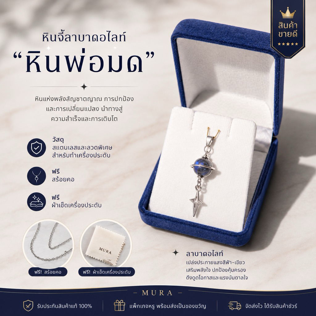 จี้หินลาบราดอไลท์ | Labradotite | ธรรมชาติ ดาวเสาร์ Saturn หินเสริมดวง