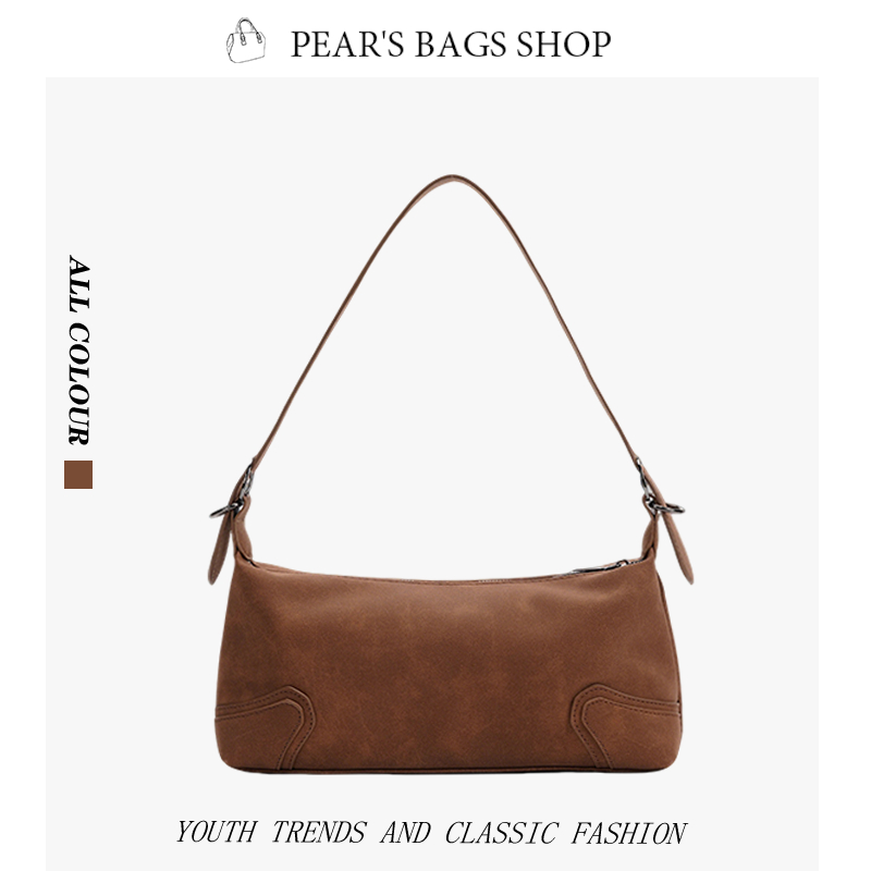 Pearsbags กระเป๋าสะพายแฟชั่น วินเทจ หนังนิ่ม ความหรูหรา เวอร์ชันเกาหลี สไตล์ใหม่และเรียบง่าย จับคู่ง่ายมาก