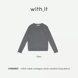 Withit cabel cardigan circle neckline long sleeve คาร์ดิแกนคอกลม - OTW20827