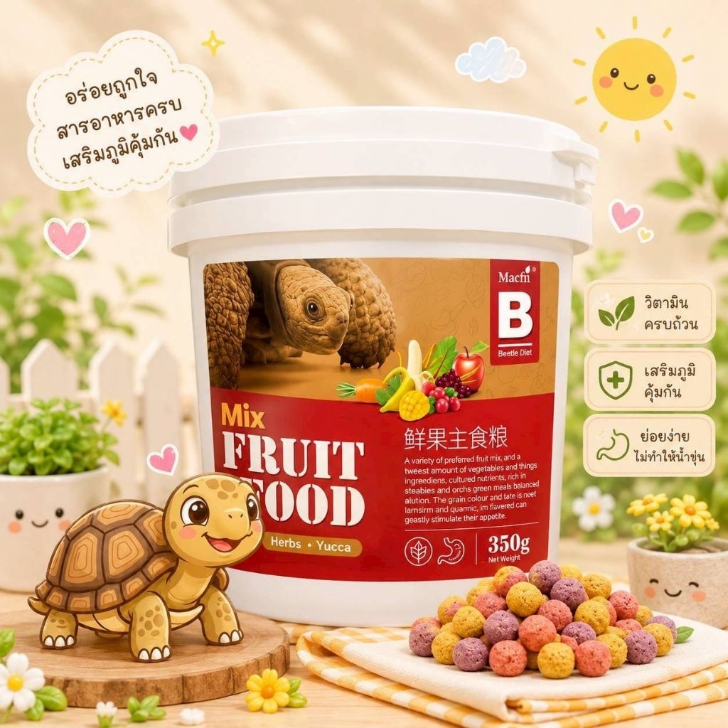 [แบ่งขาย 50g] Mix Fruit Food อาหารเต่าบกผลไม้รวม