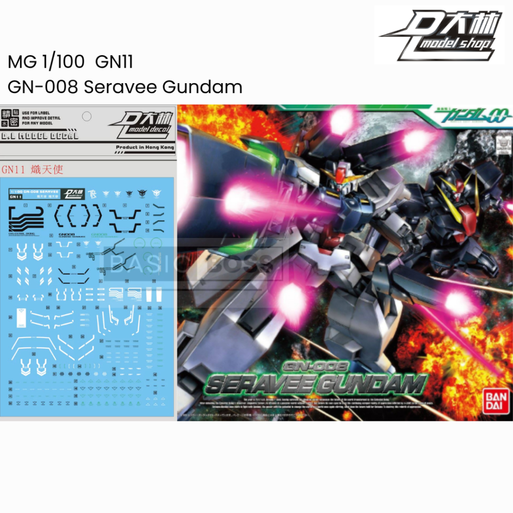 D.L MODEL Water Decal MG 1/100 GN11 GN-008 Seravee Gundam ดีแคลน้ำ ดีคอลน้ำ