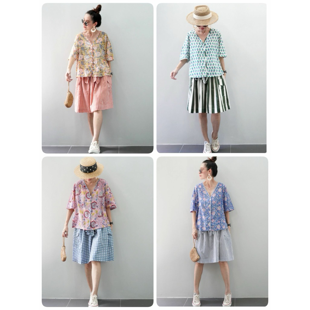 ชุดเซ็ทผ้าบล็อคคอตตอนอินเดีย ดีไซน์เก๋งานสวยมากค่ะไซด์ใหญ่ใส่สบายค่ะ