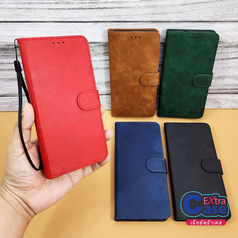 Case เคสฝาพับSamsung A06 A07 A02 A02S A03 A03S A04S A12(5G) A13(4G) A13(5G) A20 A23 A22 มีช่องใส่การ์ด มีตัวล็อกแม่เหล็ก