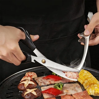คีบปิ้งย่างสแตนเลส304 BBQ ปลายแหลม 8/10/12 นิ้ว กันลื่น ทนความร้อน ไม่เป็นสนิม คีบเนื้อย่างเกาหลี แข็งแรงทนทาน