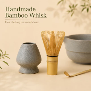 SunYoung ชามมัทฉะญี่ปุ่น 5 ชิ้น Matcha Bowl Set ถ้วยชงมัทฉะมีปาก แปรงชงชา ของขวัญพรีเมียม