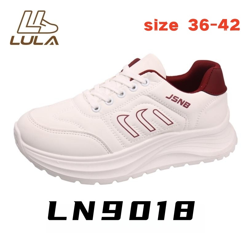 [LN9018] รองเท้ากีฬาผู้หญิงพื้นหนา ดีไซน์มินิมอลทันสมัย ​​รองเท้าหนัง PU สุดเก๋ มีไซส์ 36-42