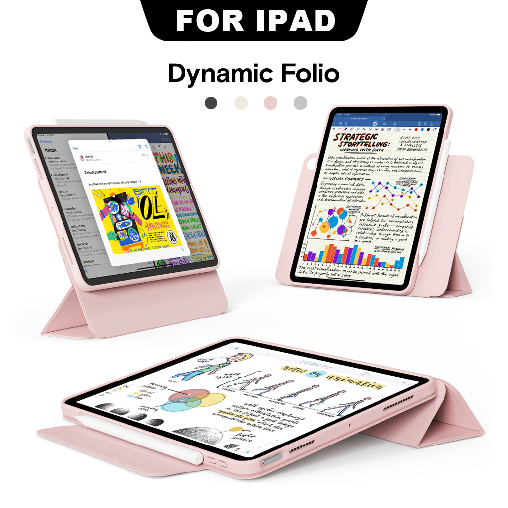 เคส iPad แม่เหล็กแบบถอดได้ทนต่อแรงกระแทก，ใช้ได้กับ iPad Air 11'',iPad Air 4/5/6/7/8 Gen,iPad 10/11 Gen,iPad mini 6/7Gen