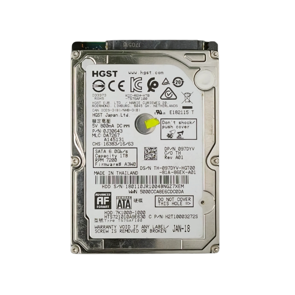 Hitachi 1TB 7.2K RPM SATA 9.5mm 2.5in Hard Drive 0J30643 (Refurbished)
