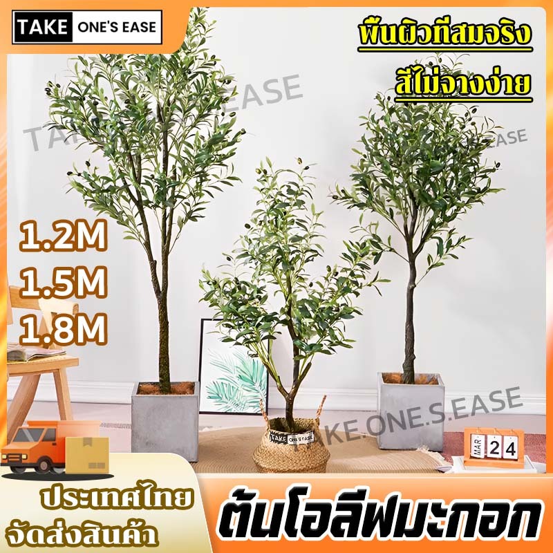 TAKE.ONE.S.EASE ต้นมะกอกปลอม120/150/180cm ตกแต่งบ้าน การจำลองระดับสูง