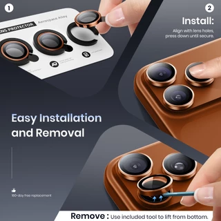 Hoerrye for iPhone 17 ProMax/17 Pro ฟิล์มป้องกันเลนส์กล้อง โลหะ ฟิล์มกระจก สีสันสวยงาม อัลตร้าเอชดี ไอโฟน 17 ติดตั้งง่าย
