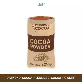 แถมฟรี 1kg ( 1 กระสอบ 25kg ) ผงโกโก้ เกรดอุตสาหกรรม | บรรจุ 25กิโล Diamond Cocoa | ไขมัน 10-12% | ผ่านมาตรฐาน GHP HACCP