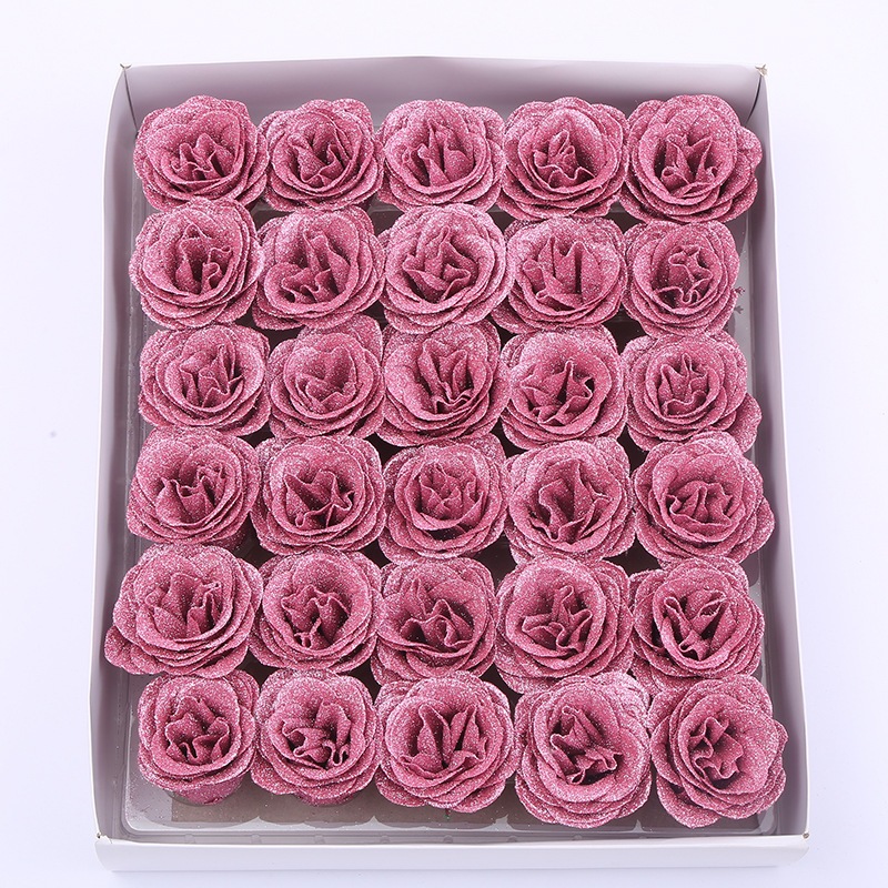 กุหลาบกลิตเตอร์ กุหลาบกากเพชร  ดอกไม้ปลอมตกแต่ง พร้อมส่ง ราคาขายส่ง