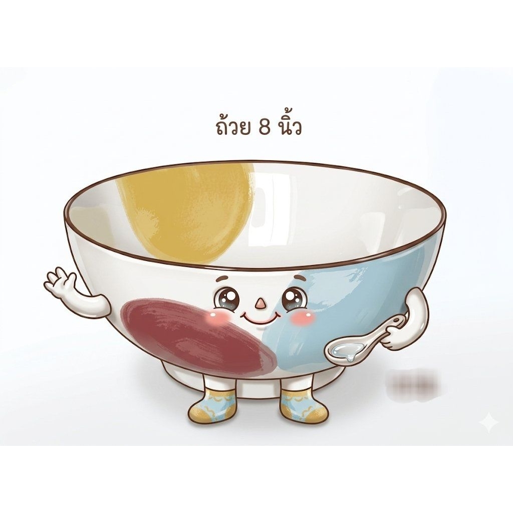 ถ้วยจานชามเซรามิกขอบน้ำตาล