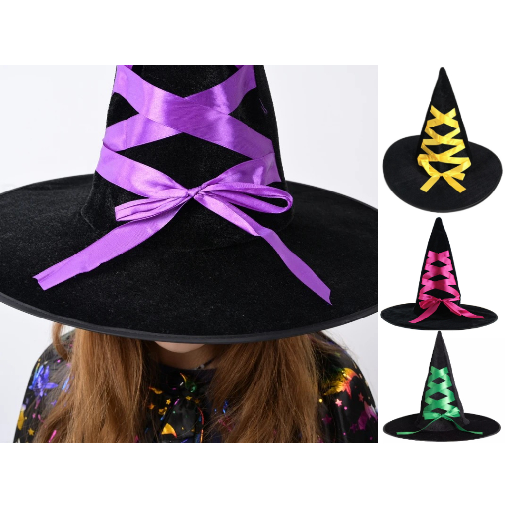 หมวกแม่มด หมวกพ่อมด หมวกฮาโลวีน พร็อพ ปาร์ตี้ แฟนซี พ่อมด แม่มด Fancy Witch Hat / Halloween Fancy Party Prop