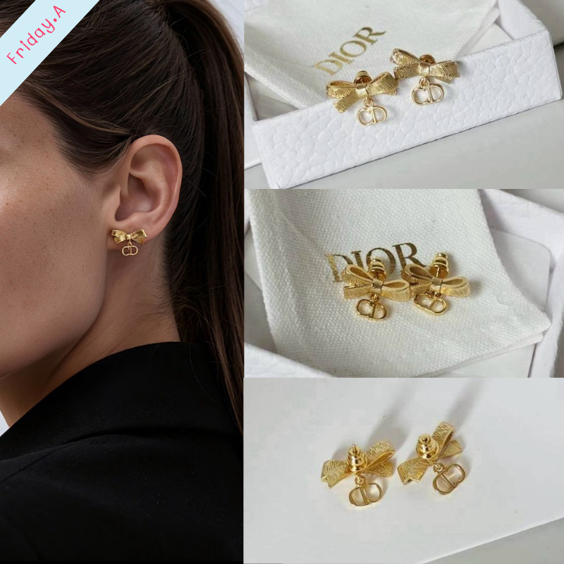 (D208) ต่างหู D Bow [มาใหม่ชนช้อป!] สวยตาแตก ดีเทลน่ารัก สวยตรงปก 100% ไม่ต้องลุ้น♡