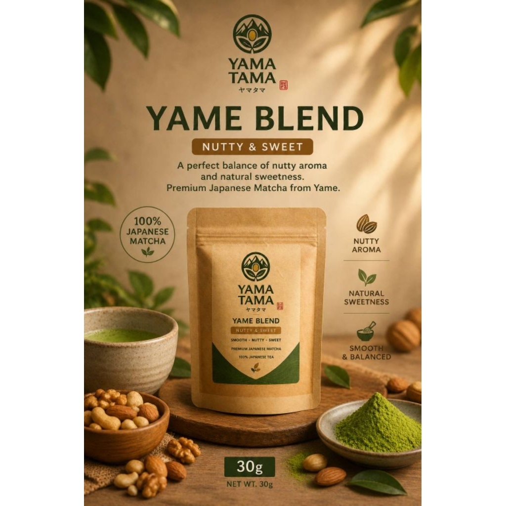 YAMA TAMA Matcha "YAME BLEND" 30 กรัม​ ถั่วจัดนะ​ บอกก่อน