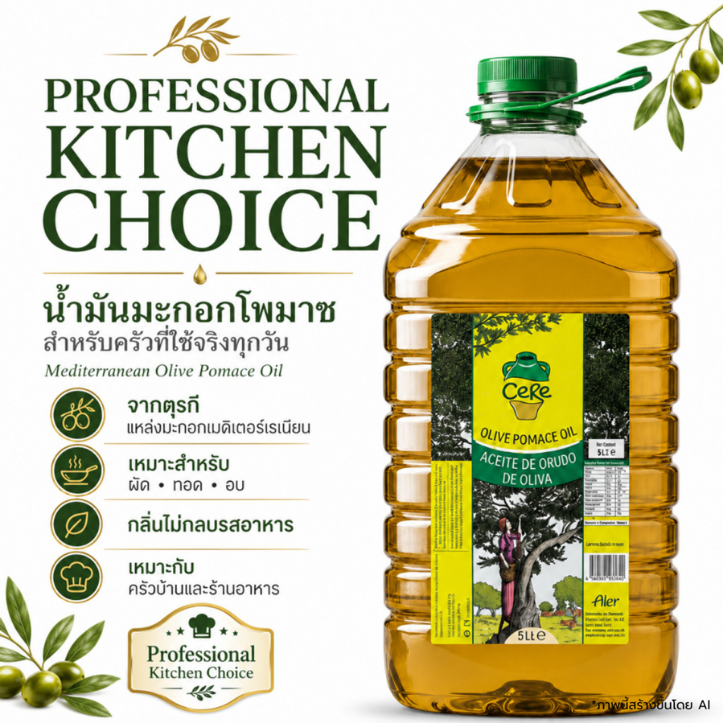 CERE Olive Pomace Oil 5Lt. - ซีรี น้ำมันมะกอกโพมาส 5ลิตร olive oil