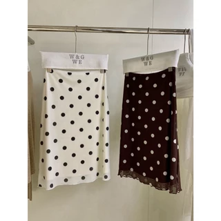 (พร้อมส่ง) Flowy Dot กระโปรงลาย polka dot - 9667 TAG WG.WE 🇰🇷