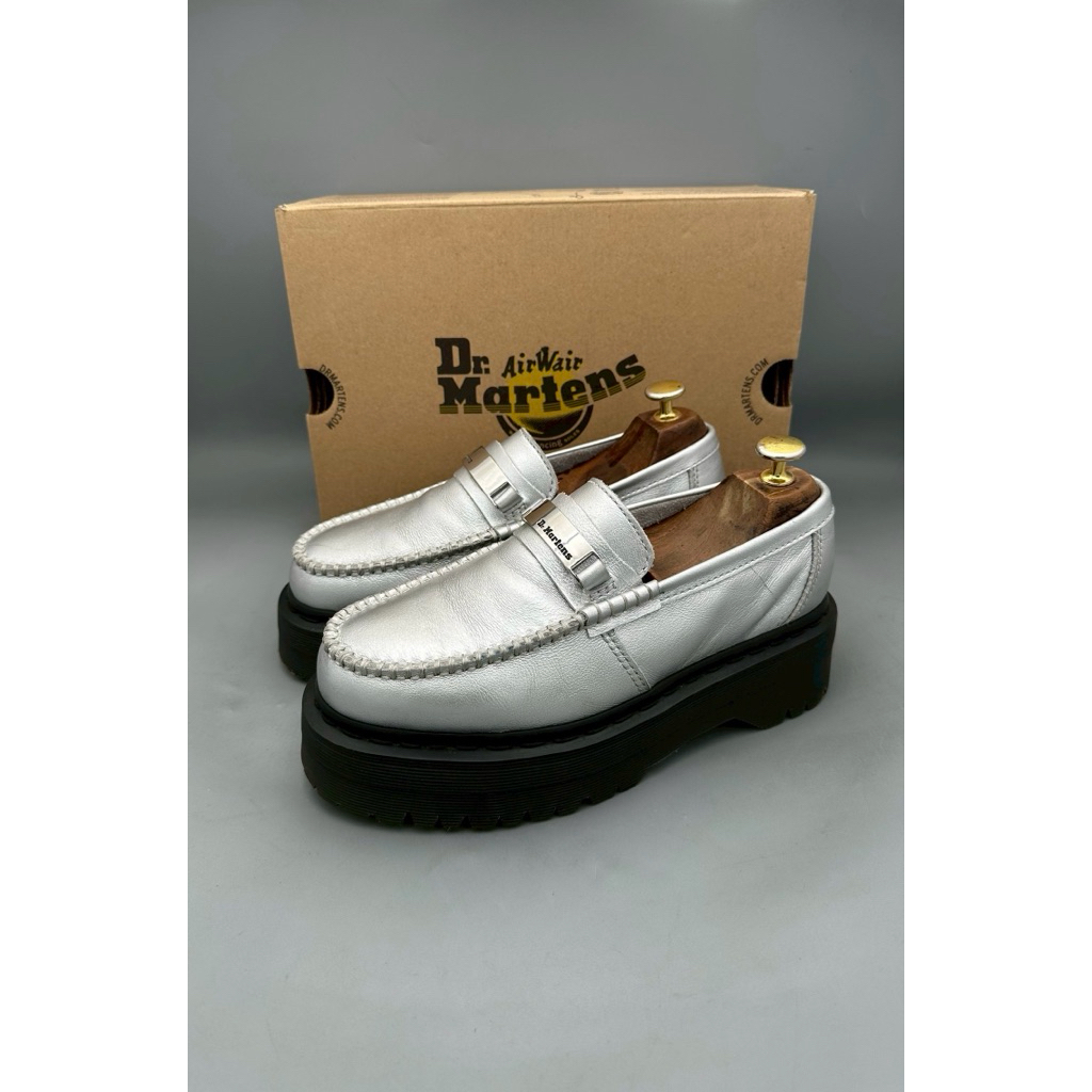 Dr.martens Adrian Metallic Tumble Loafers in Silver Size38
