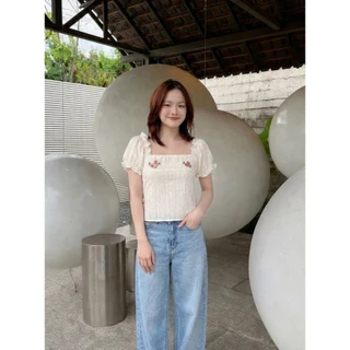 เสื้อแต่งลูกไม้ผ้าโรซี่ #FF164