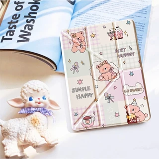 เคส ฝาพับ ลายการ์ตูนน่ารัก for Samsung Galaxy Tab S6 lite/Tab A7 lite/S10 S9 FE/Tab A9Plus A9 A11 A11Plus มีช่องใส่ปากกา