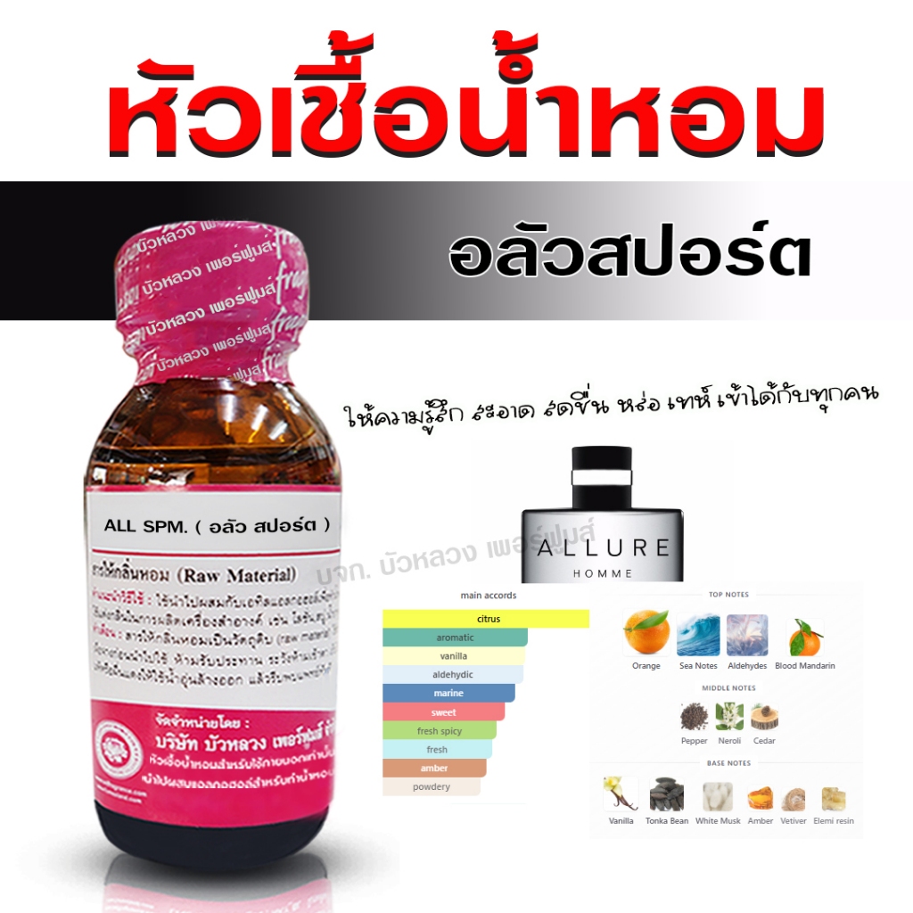 หัวเชื้อ น้ำหอม 100%  กลิ่น อลัวสปอร์ต กลิ่นหอม ติดทนนาน สดชื่น น่าหลงใหล {{ พร้อมส่ง }} 🚚🚚 - Bualuang Perfume