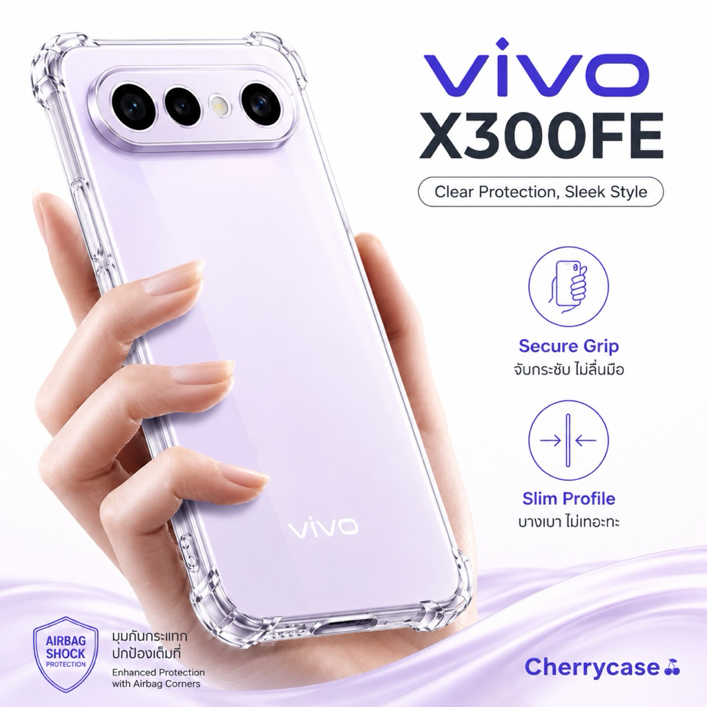 เคสใสกันกระแทก Vivo X300 FE กันกล้อง ใสนิ่ม สวย