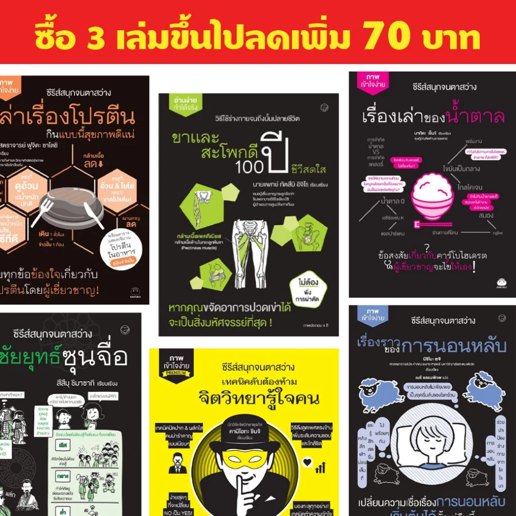 รวมหนังสือ สุขภาพ การดูแลร่างกาย ความงาม ฮาวทู ซีรีส์สนุกจนตาสว่าง (ซื้อ 3 เล่ม ลดเพิ่ม 70 บาท) สำนักพิมพ์ สุขภาพใจ