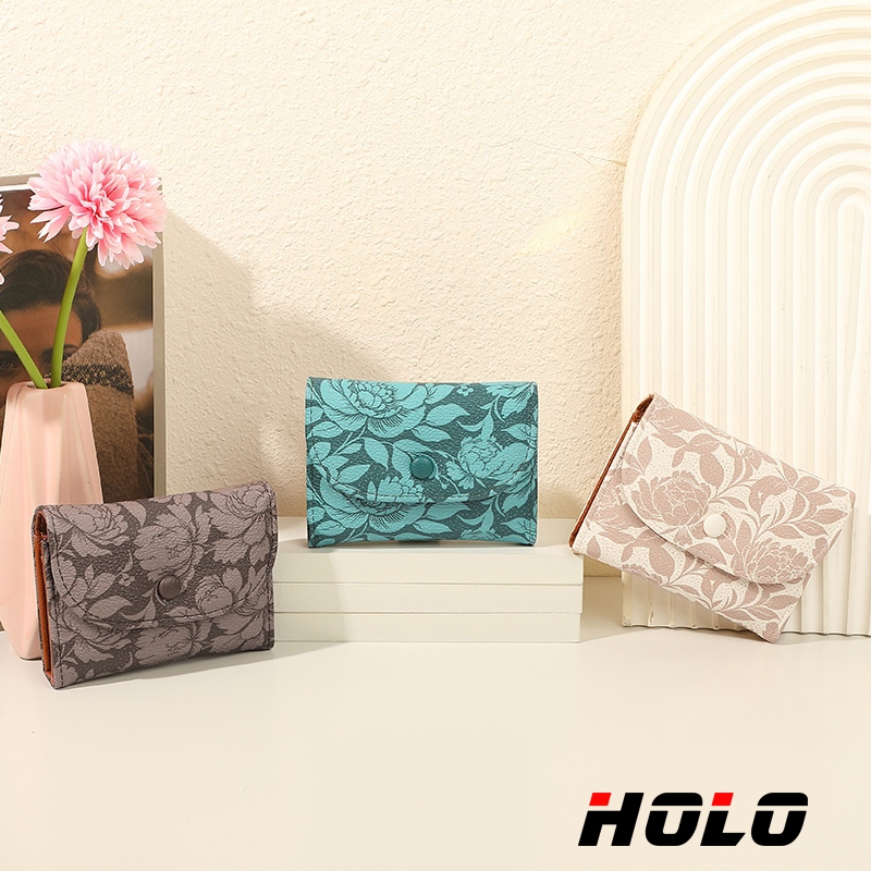 HOLO Blooming flower กระเป๋าสตางค์ นําโชค อเนกประสงค์ กระเป๋า สตางค์ ผู้หญิง ใบสั้น