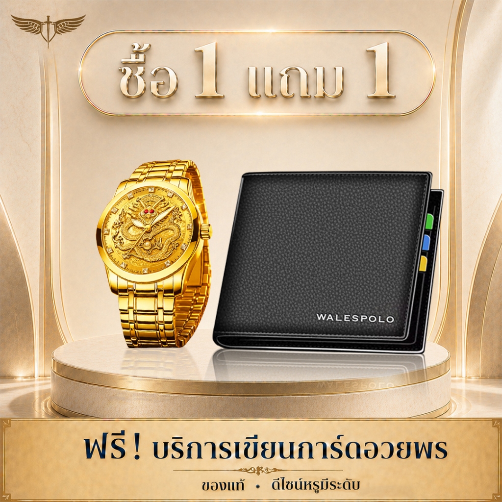 กระเป๋าสตางค์ผู้ชาย Walespolo เรียบหรู กระเป๋าผู้ชาย กระเป๋าสตางค์สั้น men wallet
